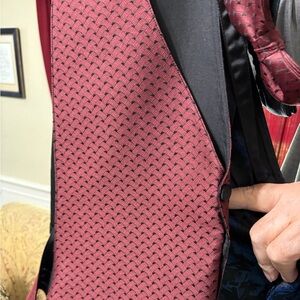 L&M Fashions Men's Maroon Polka Tie